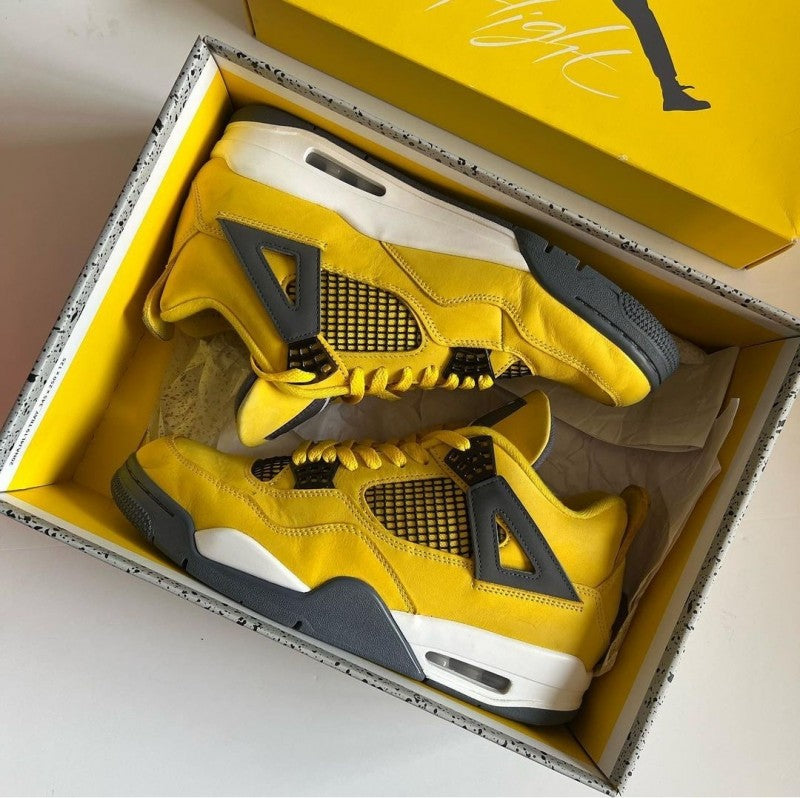Air Jordan Retro 4 Lighting Yellow Semi UA Sale