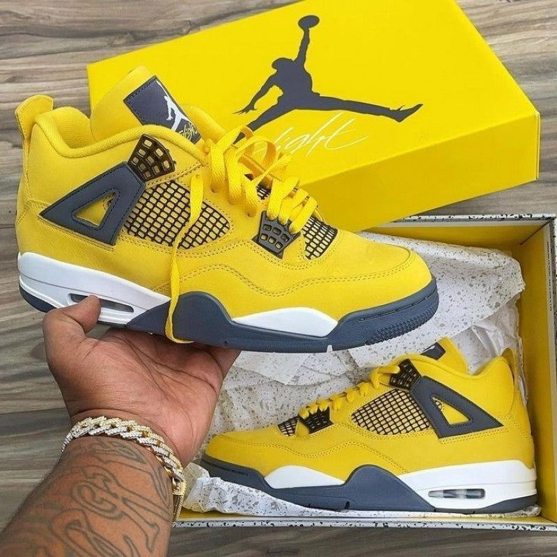 Air Jordan Retro 4 Lighting Yellow Semi UA Sale