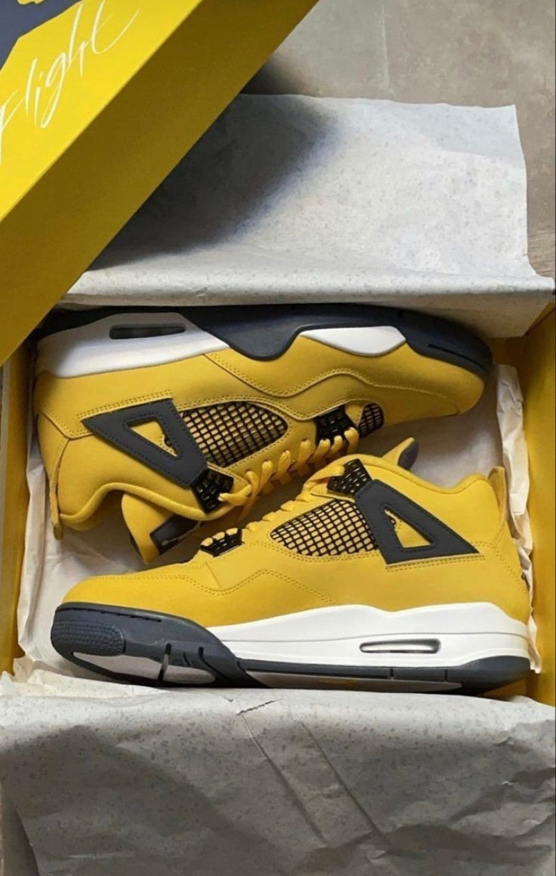 Air Jordan Retro 4 Lighting Yellow Semi UA Sale