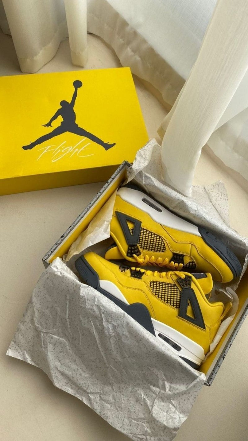 Air Jordan Retro 4 Lighting Yellow Semi UA Sale