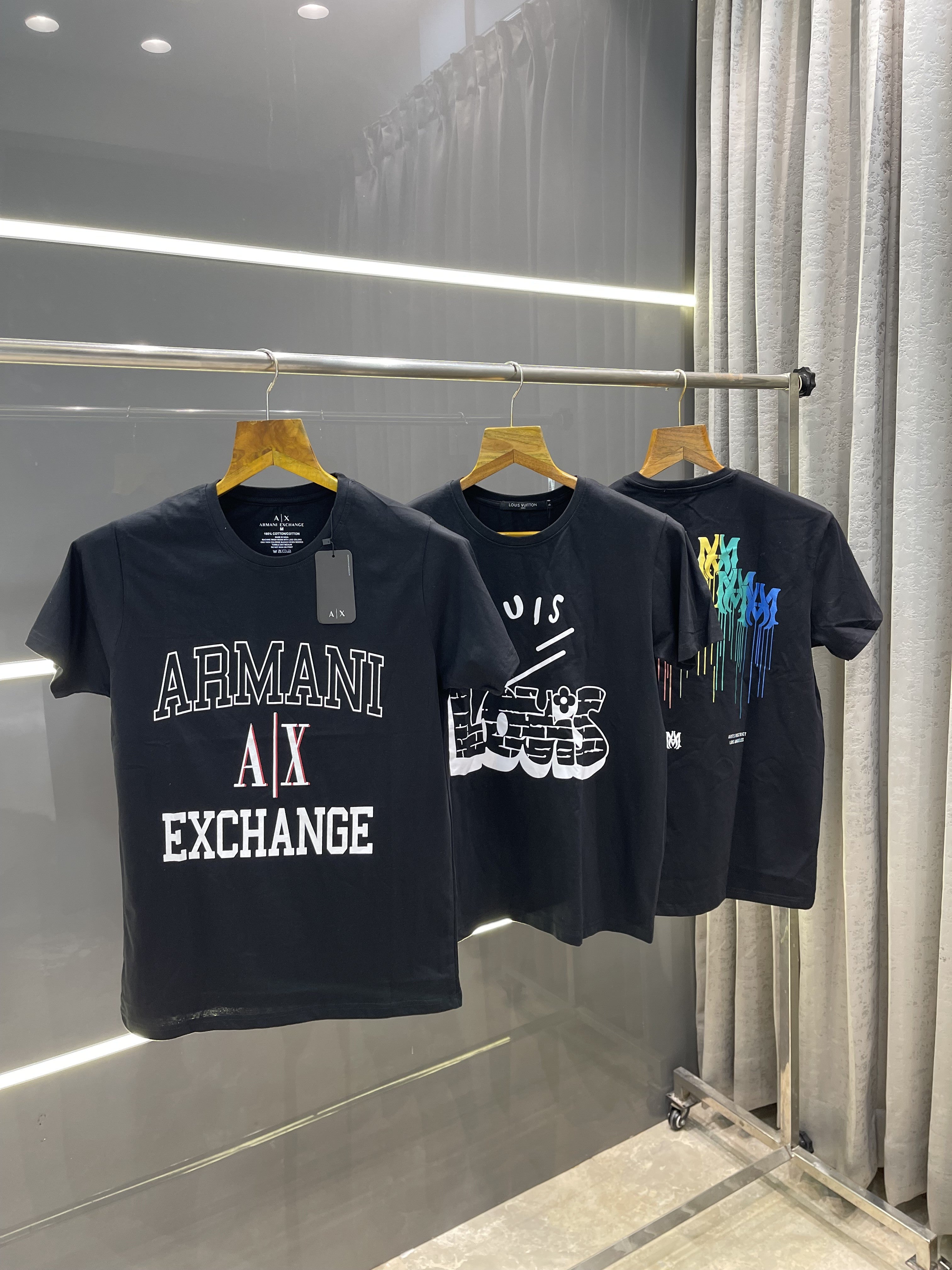 Big sale LOUIS VUITTO.N BLACK PRINTED PREMIUM SHIRT