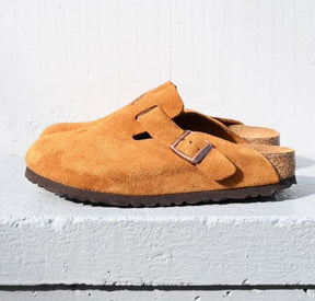 tan suede Birkenstock boston