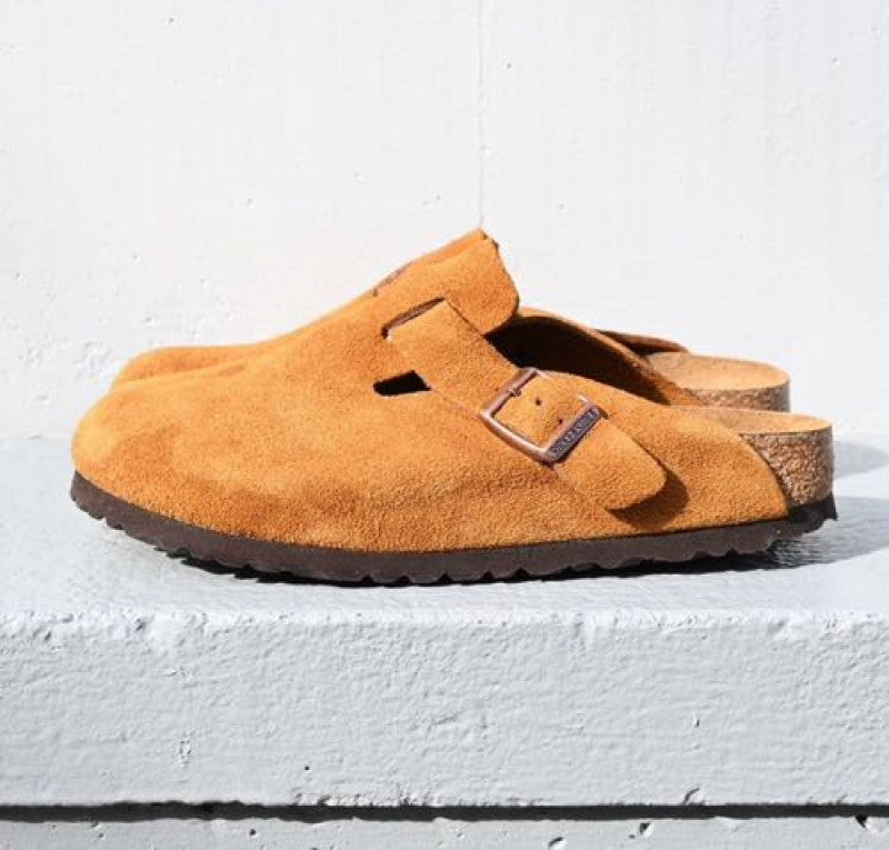tan suede Birkenstock boston
