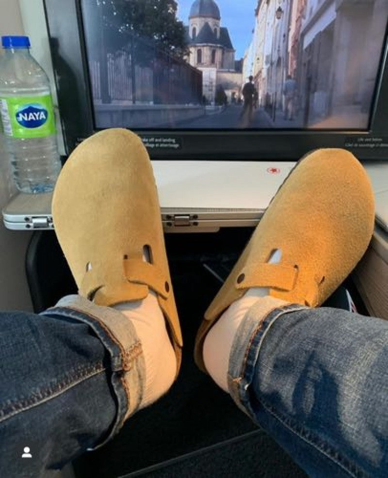 tan suede Birkenstock boston