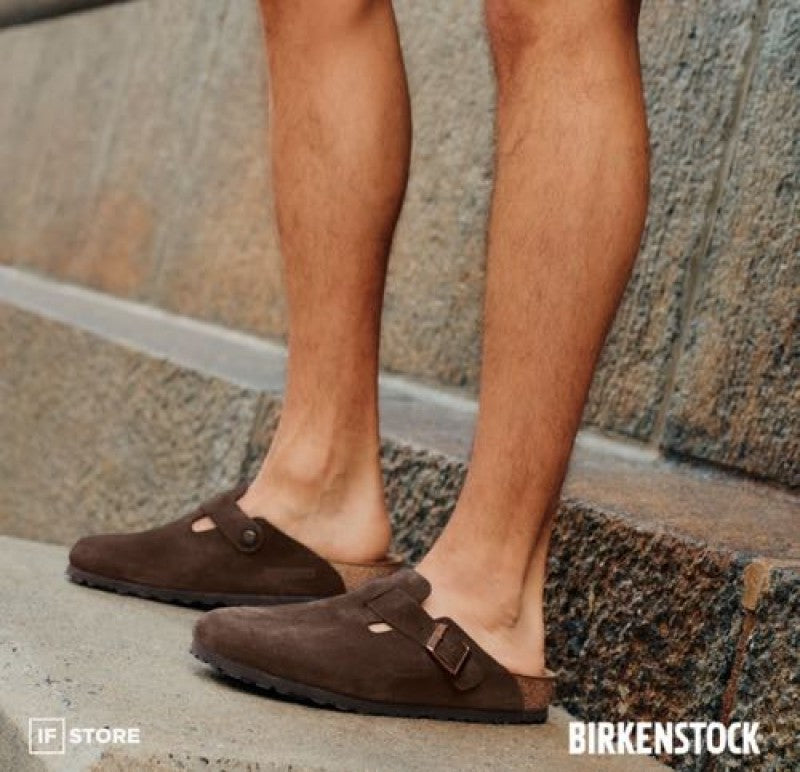 Brown suede Birkenstock Boston