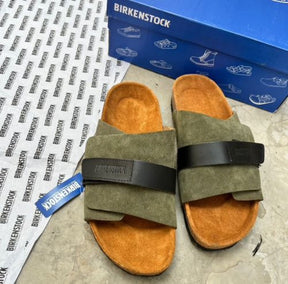 Green Suede Birkenstock Kyoto slide