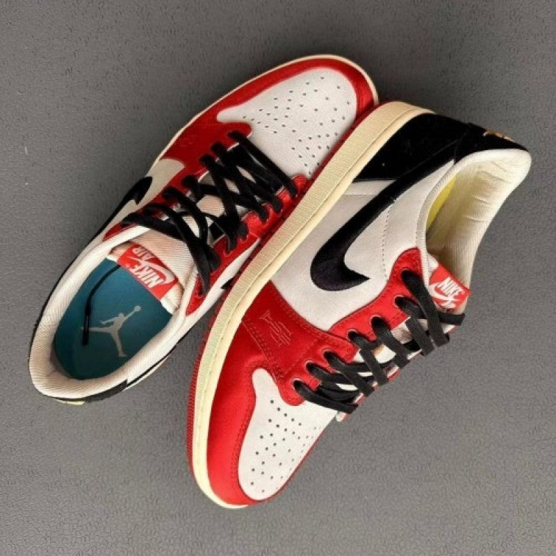 Air Jordan 1 Low x Trophy Room Sail and Varsity Red Fix