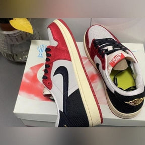 nikee Air jordan 1 low x trophy room sail and varsity red with og box and butter paper
