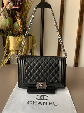 CHANE  L LE BOY LEATHER BAG WITH DUST BAG
