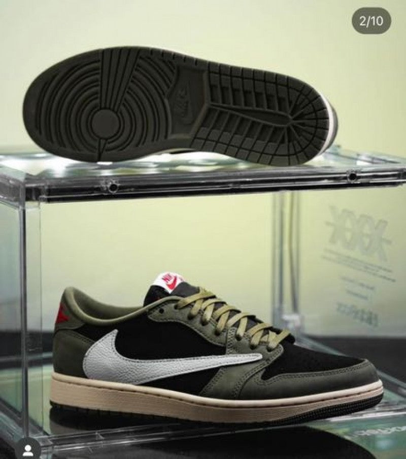 Air jordan travis dark olive low semi ua