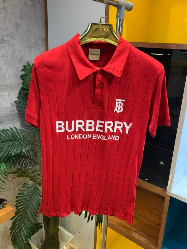 BURBERR Y KNITTED POLO HOT RED