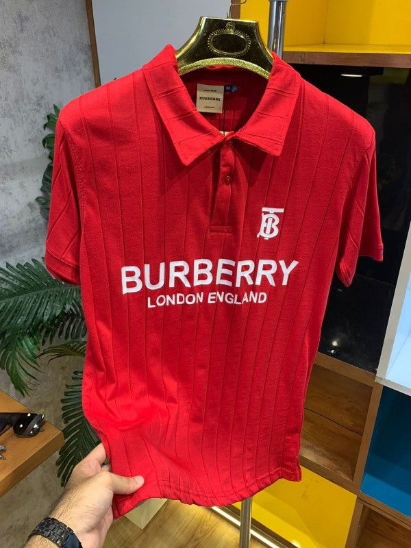 BURBERR Y KNITTED POLO HOT RED