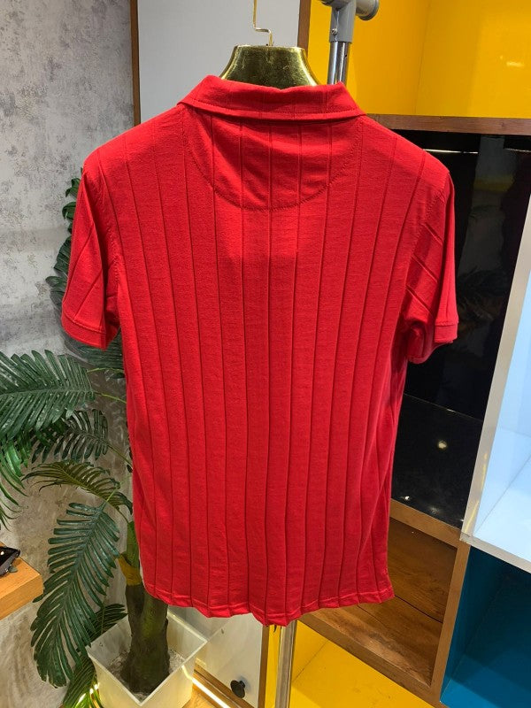 BURBERR Y KNITTED POLO HOT RED