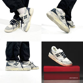 New Balance 550 White Grey Painted