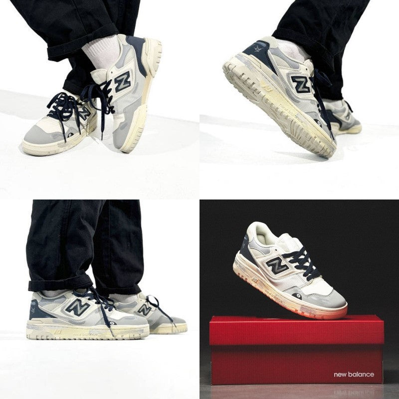 New Balance 550 White Grey Painted