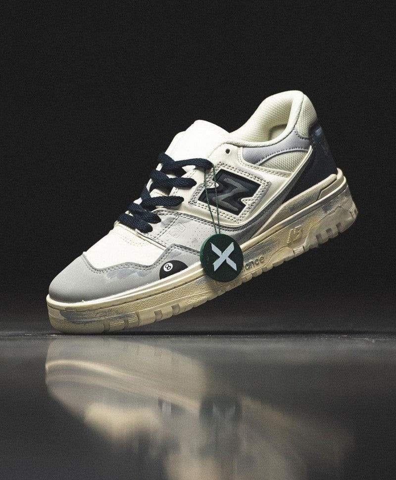 New Balance 550 White Grey Painted