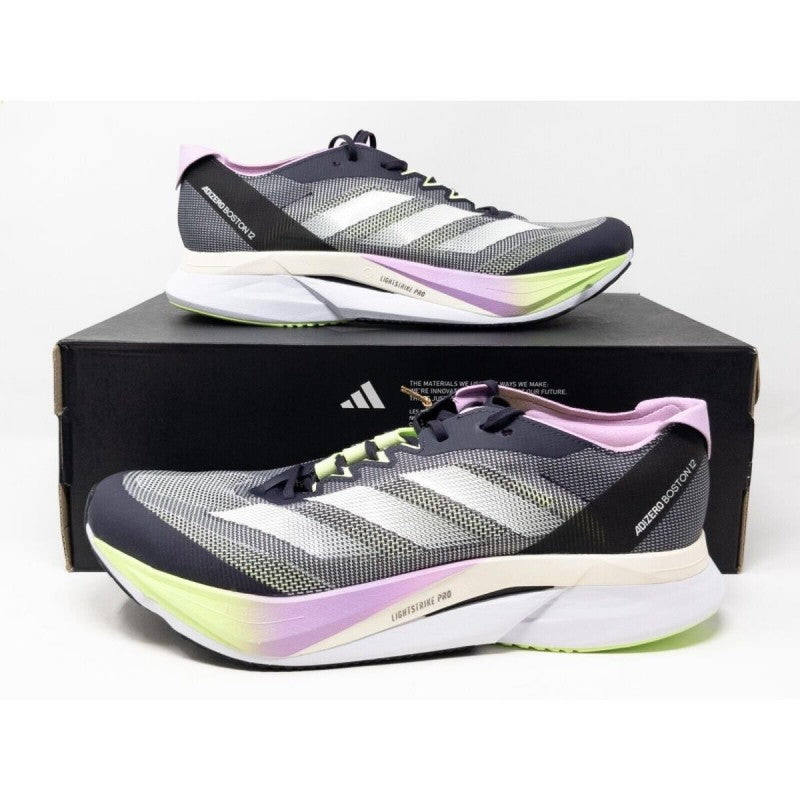 Adidaas Adizero Boston 12 Aurora Black Zero Metallic Green Spark