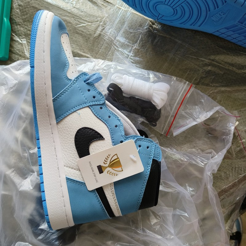 Jorda nn 1 University blue surplus semi ua crack top leather with extra laces for men As2