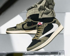 Air Jordan 1 Low X Travis Scott Black Olive Semi UA With Carry Bag