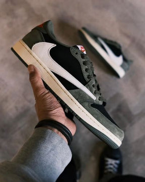 Air Jordan 1 Low X Travis Scott Black Olive Semi UA With Carry Bag