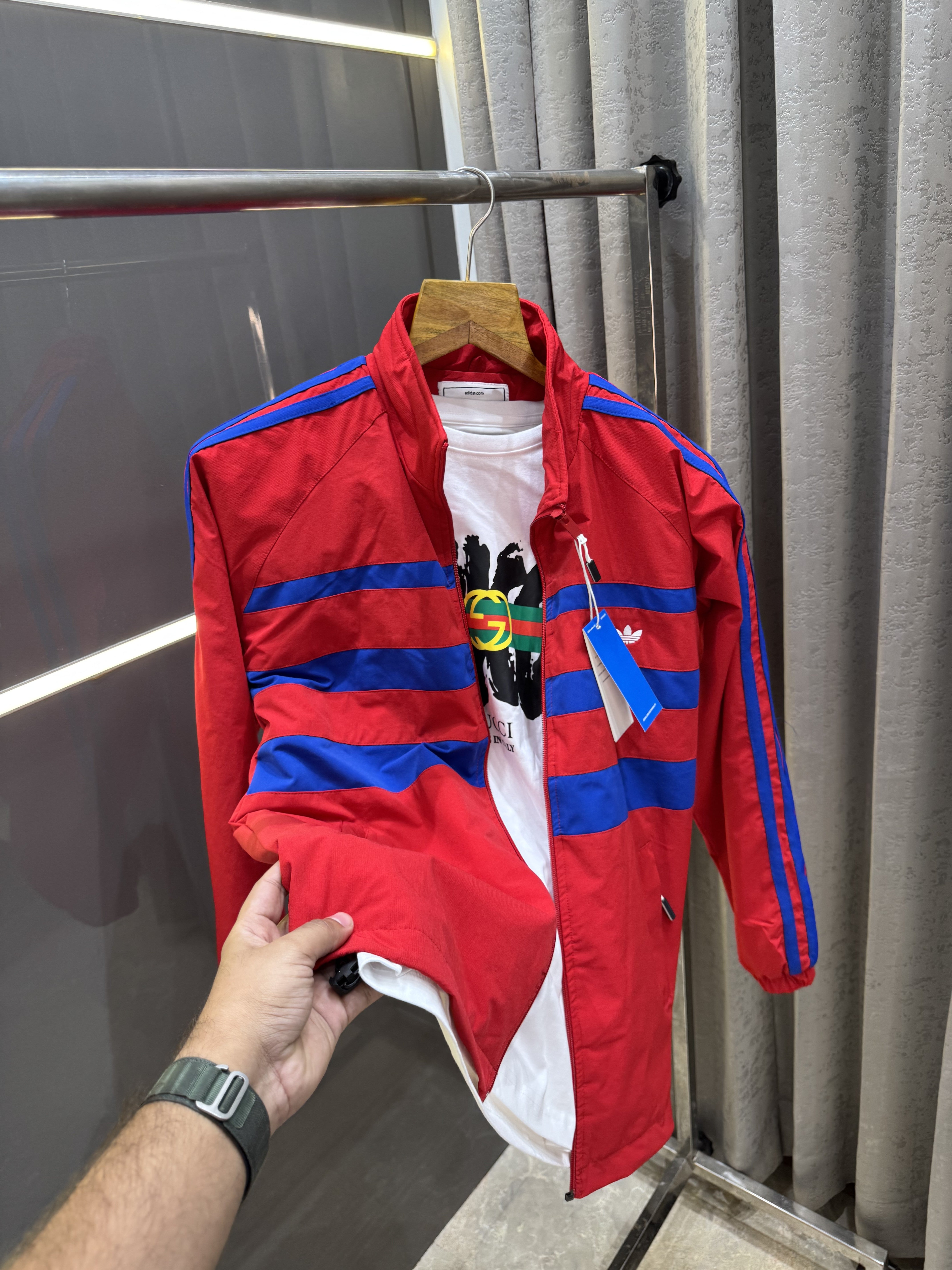 Big sale ADIDA.S RED PRINTED PREMIUM JACKET