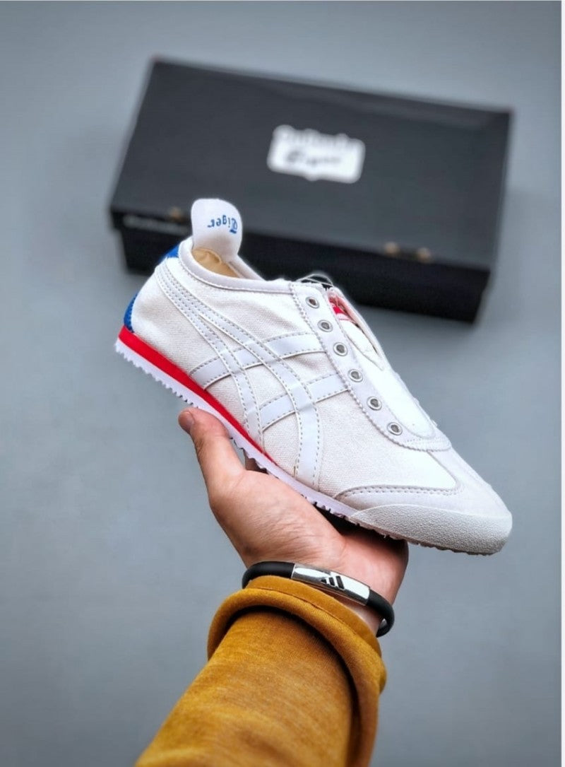 ONITSUKA tiger MEXICO 66 SLIP ON WHITE RED BLUE