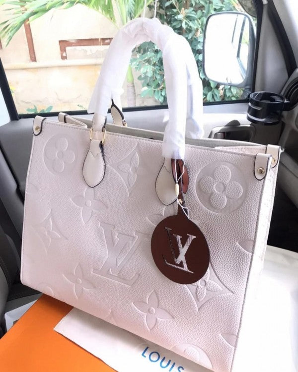 Louis  Vuitton Pink Onthego Mm Empreinte With Og Box And Dust Bag 5