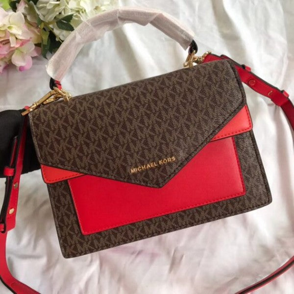 MICHAEL Michael Kors Ludlow Signature Leather Satchel Bag with box 72