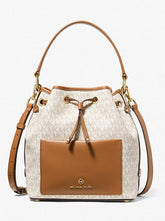 MICHAEL  MICHAEL  KORS MAEVE MEDIUM SIGNATURE LOGO BUCKET BAG 97