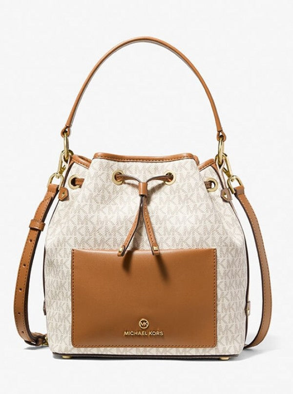 MICHAEL  MICHAEL  KORS MAEVE MEDIUM SIGNATURE LOGO BUCKET BAG 97