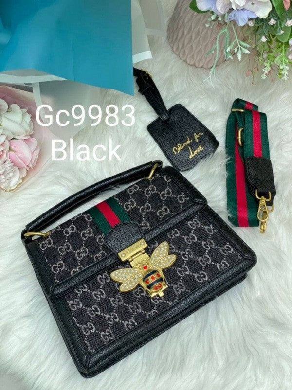 GUCC  I BEE QUEEN HANDBAG WITH BOX AND DUST BAG 102