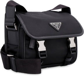 PRAD  A Black Re Nylon Messenger Bag 137
