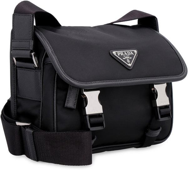 PRAD  A Black Re Nylon Messenger Bag 137