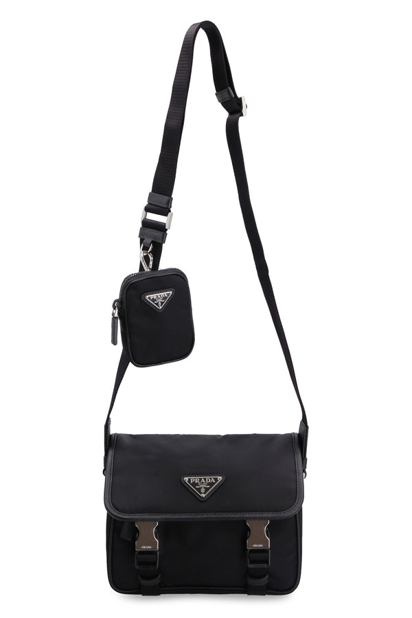 PRAD  A Black Re Nylon Messenger Bag 137