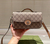 GUCC  I Petite GG small monogram shoulder bag with double box 176