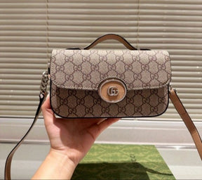 GUCC  I Petite GG small monogram shoulder bag with double box 176