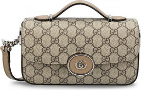 GUCC  I Petite GG small monogram shoulder bag with double box 176