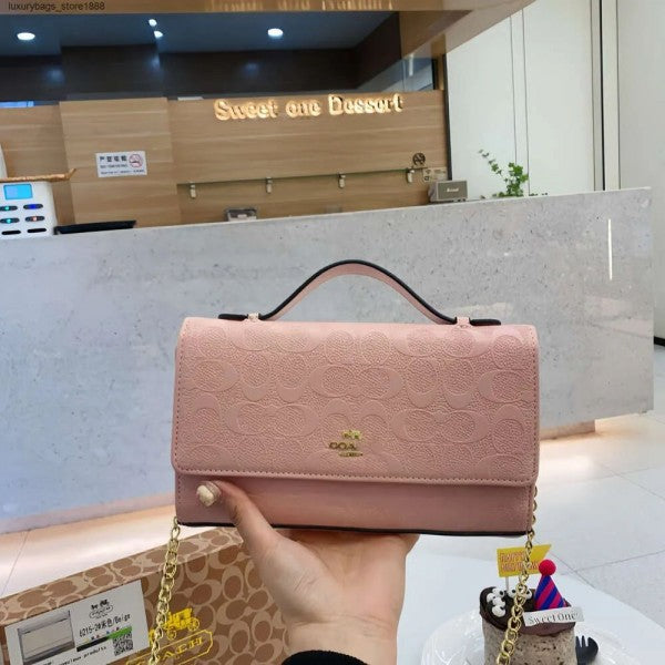 COAC  H handbag crossbody sling pink with box 180