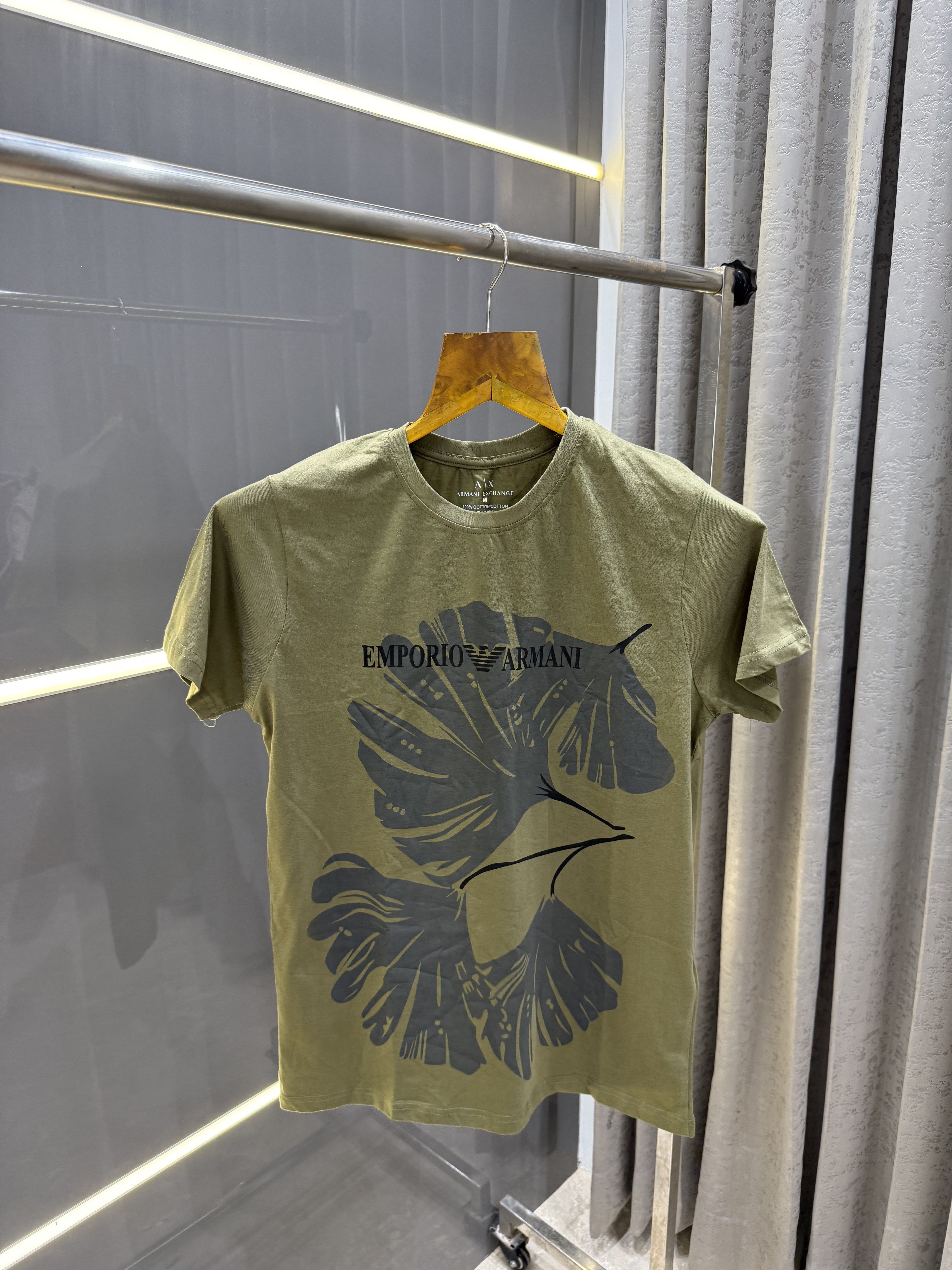 Big sale ARMAN.I OLIVE GREEN PRINTED PREMIUM T-SHIRT