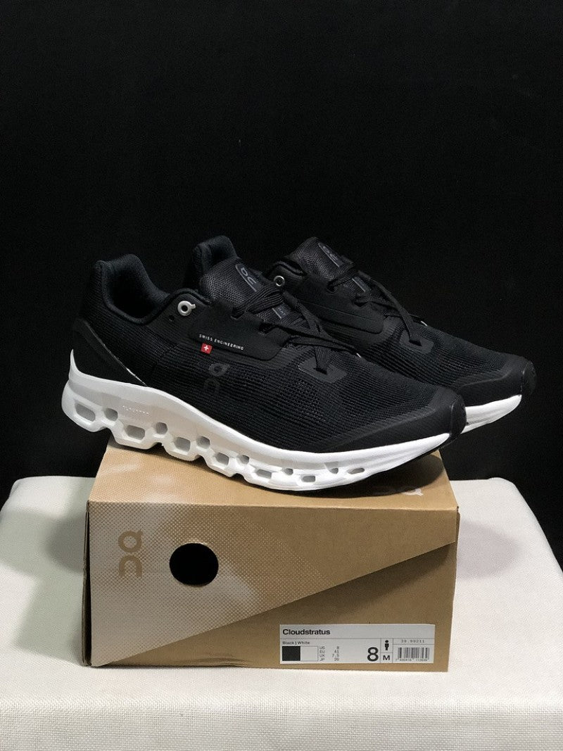 ON RUNNING CLOUDSTRATUS 2 0 BLACK WHITE
