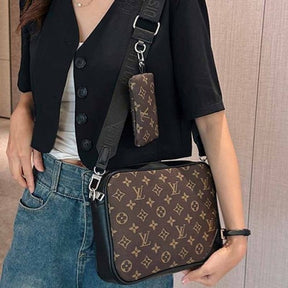 Louis  Vuitton  LV  X  Print  Messenger  Bag  Brown  Monogram  Unisex  Wid  Dust  Bag  (830  Brown)