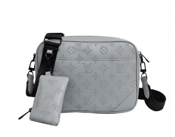 Louis  Vuitton  LV  X  Embossed  Messenger  Bag  Brown  Monogram  Unisex  Wid  Dust  Bag  (7408  Grey)