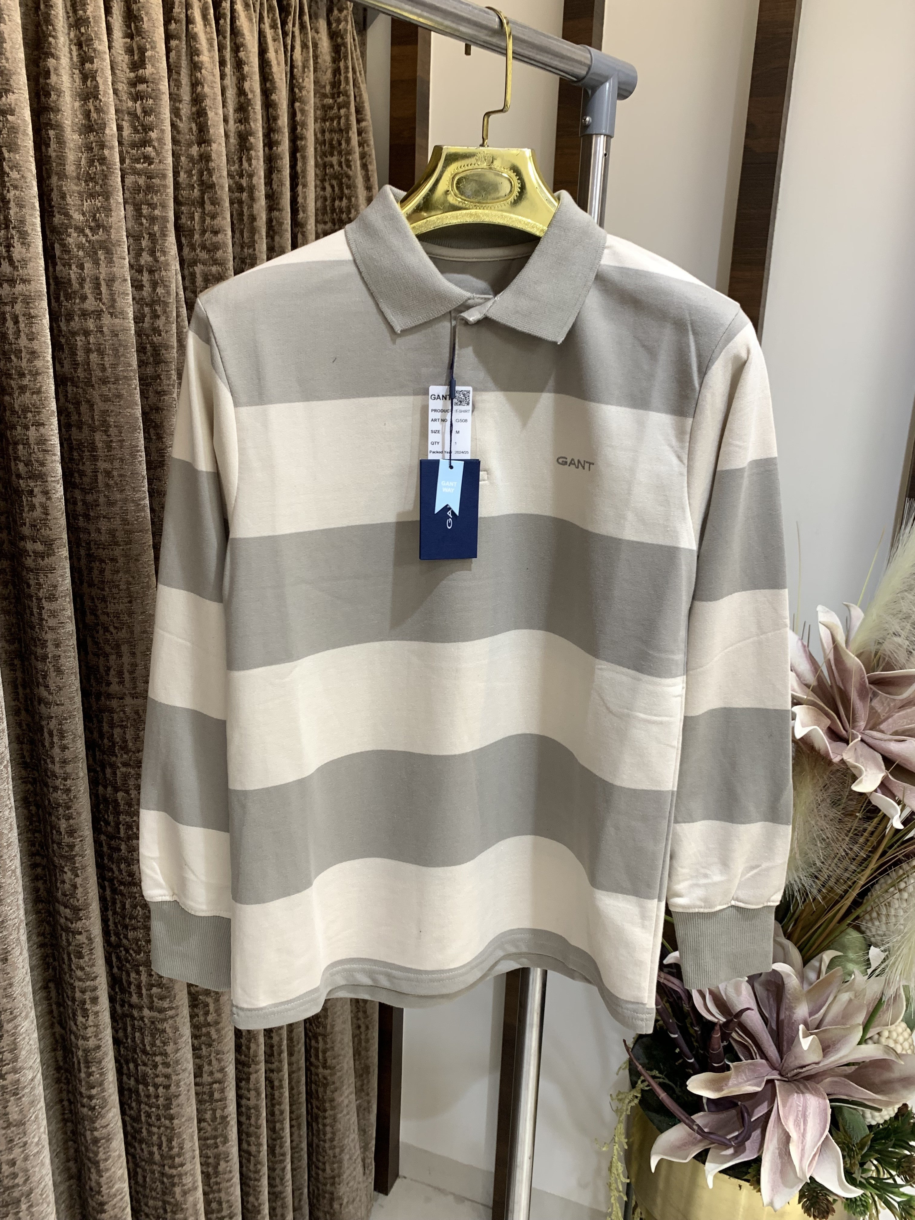 Gan t full sleeves polo tshirt Grey CC 205