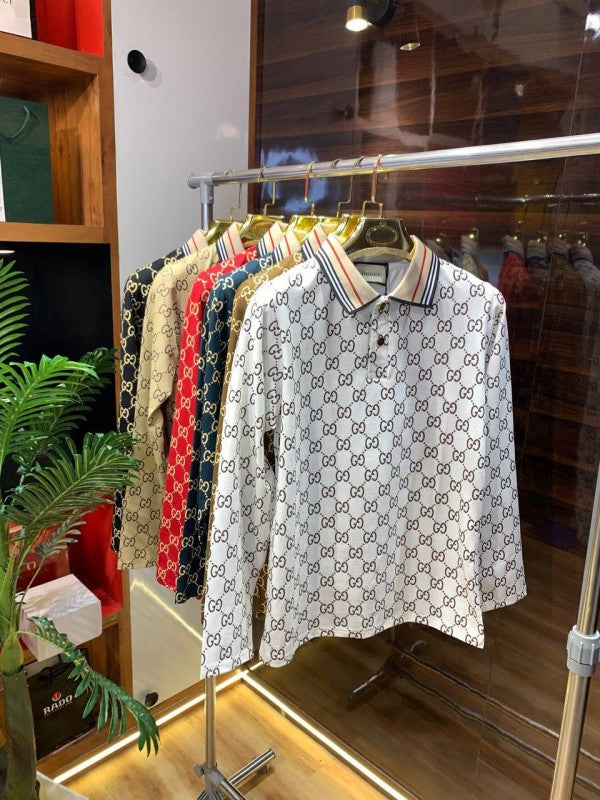 Gucc I Monogram Full Sleeve Tshirt BEIGE CC 204