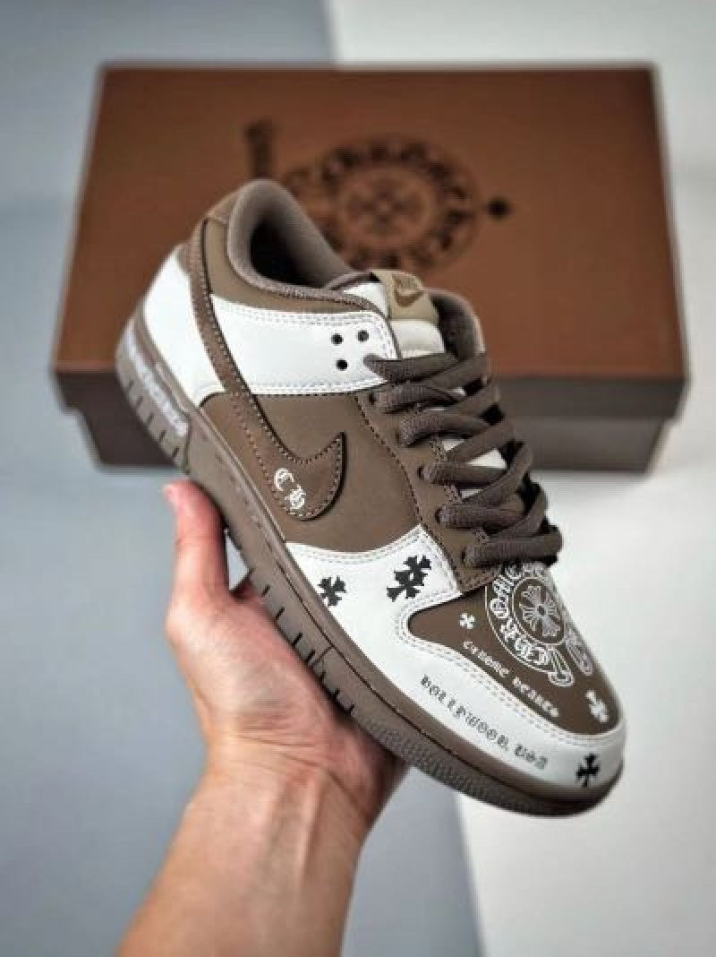 Nike SB Dunk Low Chrome Heart White Cocoa Sneakers