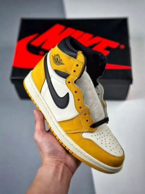 Nikee Air Jordan 1 High Retro OG Yellow Ocher Black Semi Ua