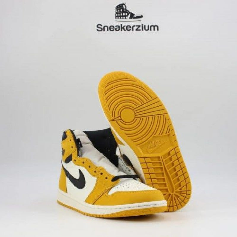 Nikee Air Jordan 1 High Retro OG Yellow Ocher Black Semi Ua