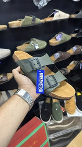 Birkenstock arizona olive leather