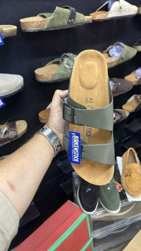 Birkenstock arizona olive leather