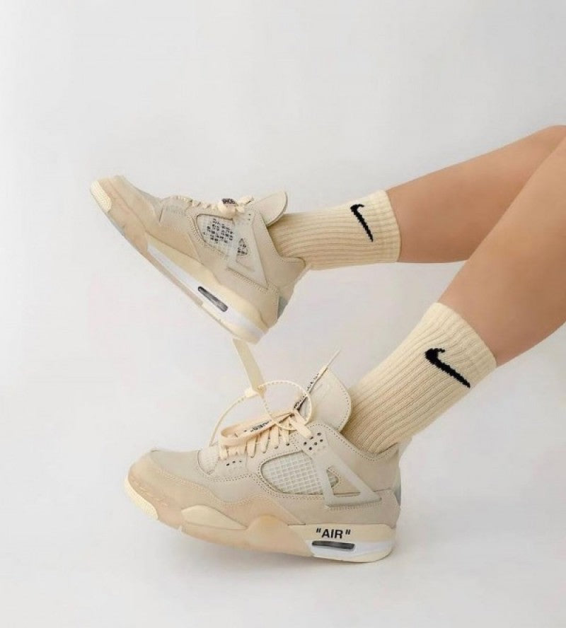 Air Jordan Retro 4 Off White Sail Semi UA (198)